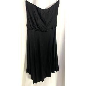 NWT WhiteHouseBlackMarket Black Strapless Dress Jagged Hem Women's Size 4